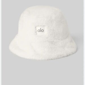 ALO Yoga White Fuzzy Hat